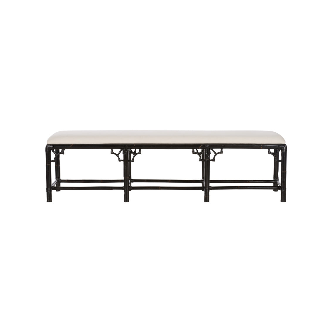 Chippendale Bamboo Bench - Cracked Pepper