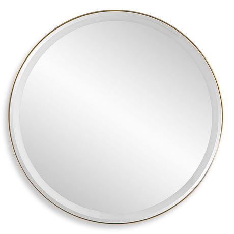 Crofton Lighted Round Mirror, Brass - Kings Fine Art & Decor