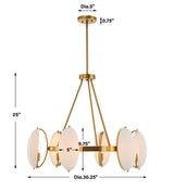 Oviform, 6 Lt Chandelier
