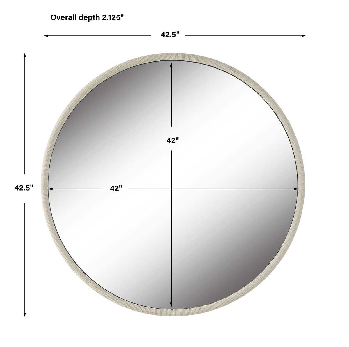 Ranchero Round Mirror, White