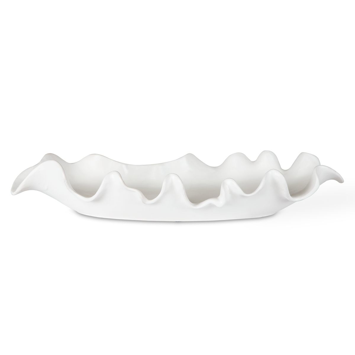 Ruffled Feathers Outdoor Bowl, White - Kings Fine Art & Decor