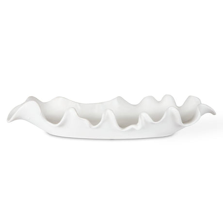Ruffled Feathers Outdoor Bowl, White - Kings Fine Art & Decor