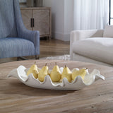 Ruffled Feathers Outdoor Bowl, White