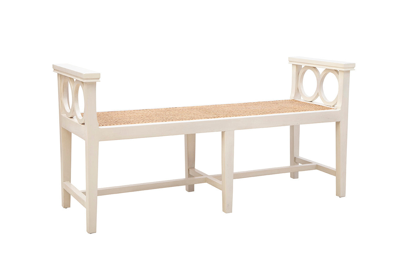 Cream Circles Bench - Kings Fine Art & Decor