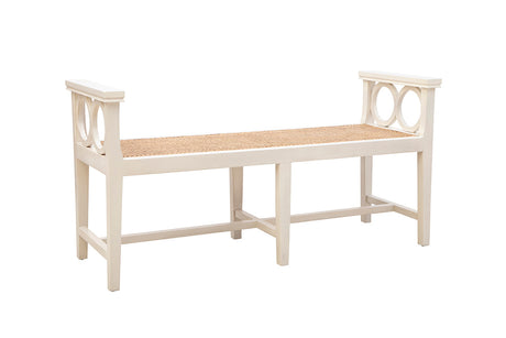 Cream Circles Bench - Kings Fine Art & Decor