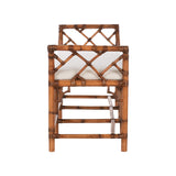 Chippendale Bamboo Regency Bench - Brown