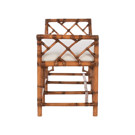 Chippendale Bamboo Regency Bench - Brown