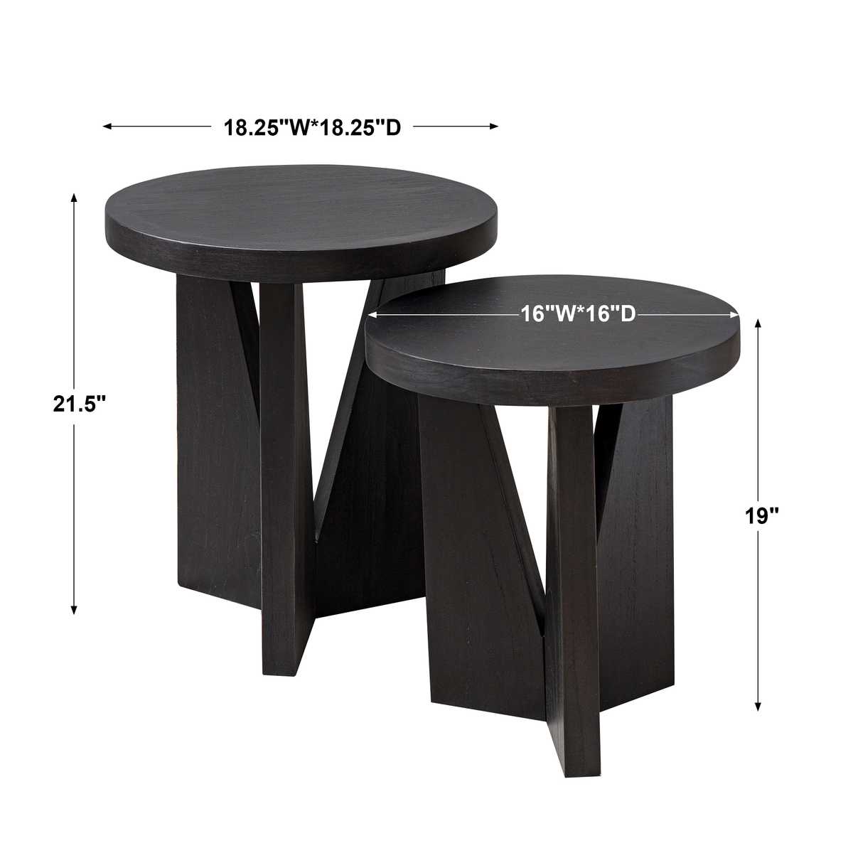 Nadette Nesting Tables, Espresso, S/2