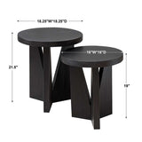 Nadette Nesting Tables, Espresso, S/2