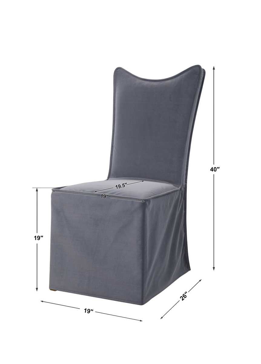 Delroy Armless Chair, Gray, 2 Per Box, Priced Each