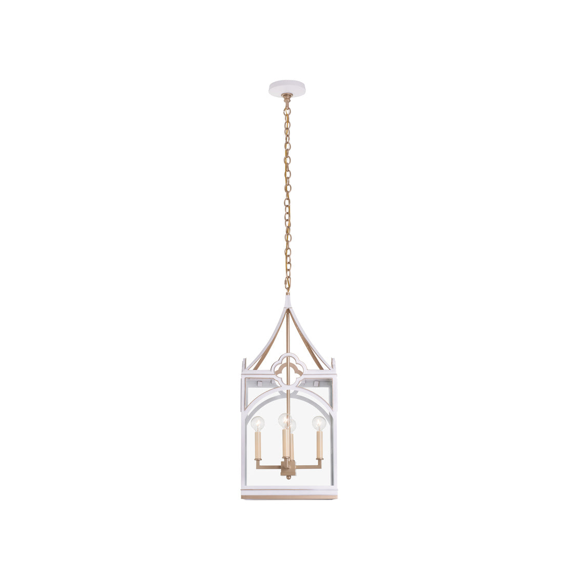 Quatrefoil Lantern - White