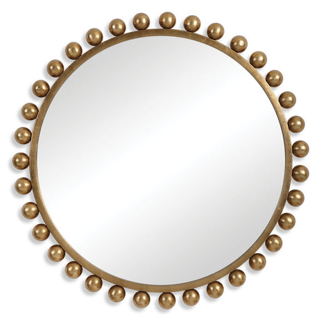 Cyra Round Mirror, Gold - Kings Fine Art & Decor
