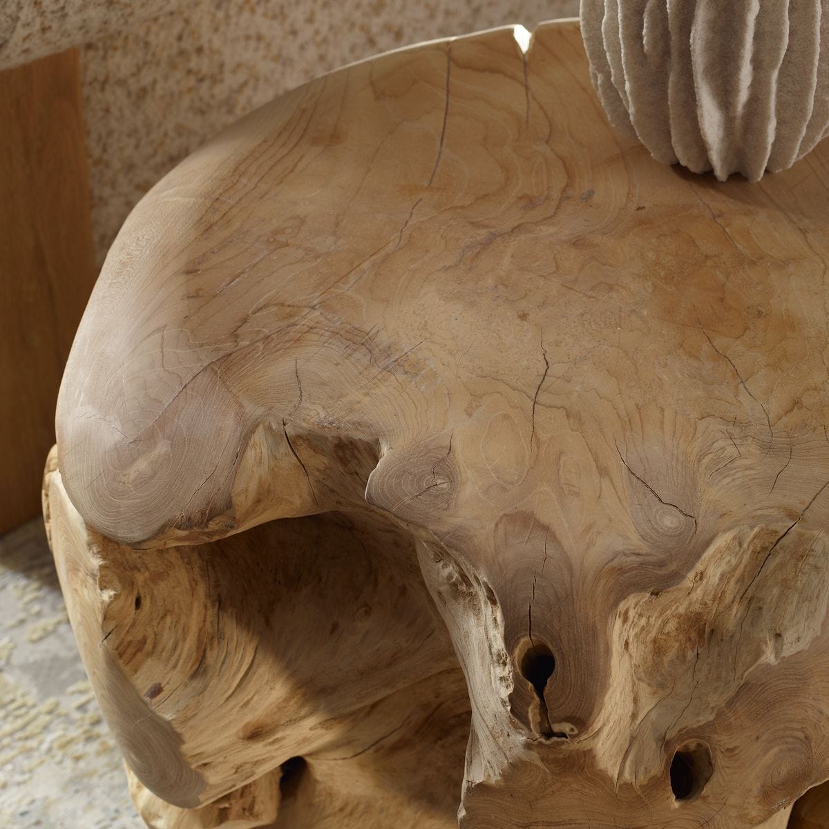 Sola Side Table, Bleached