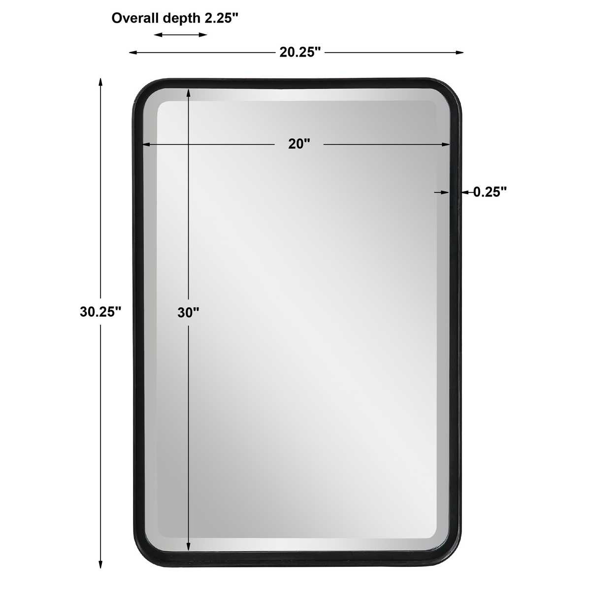 Crofton Vanity Mirror, Black
