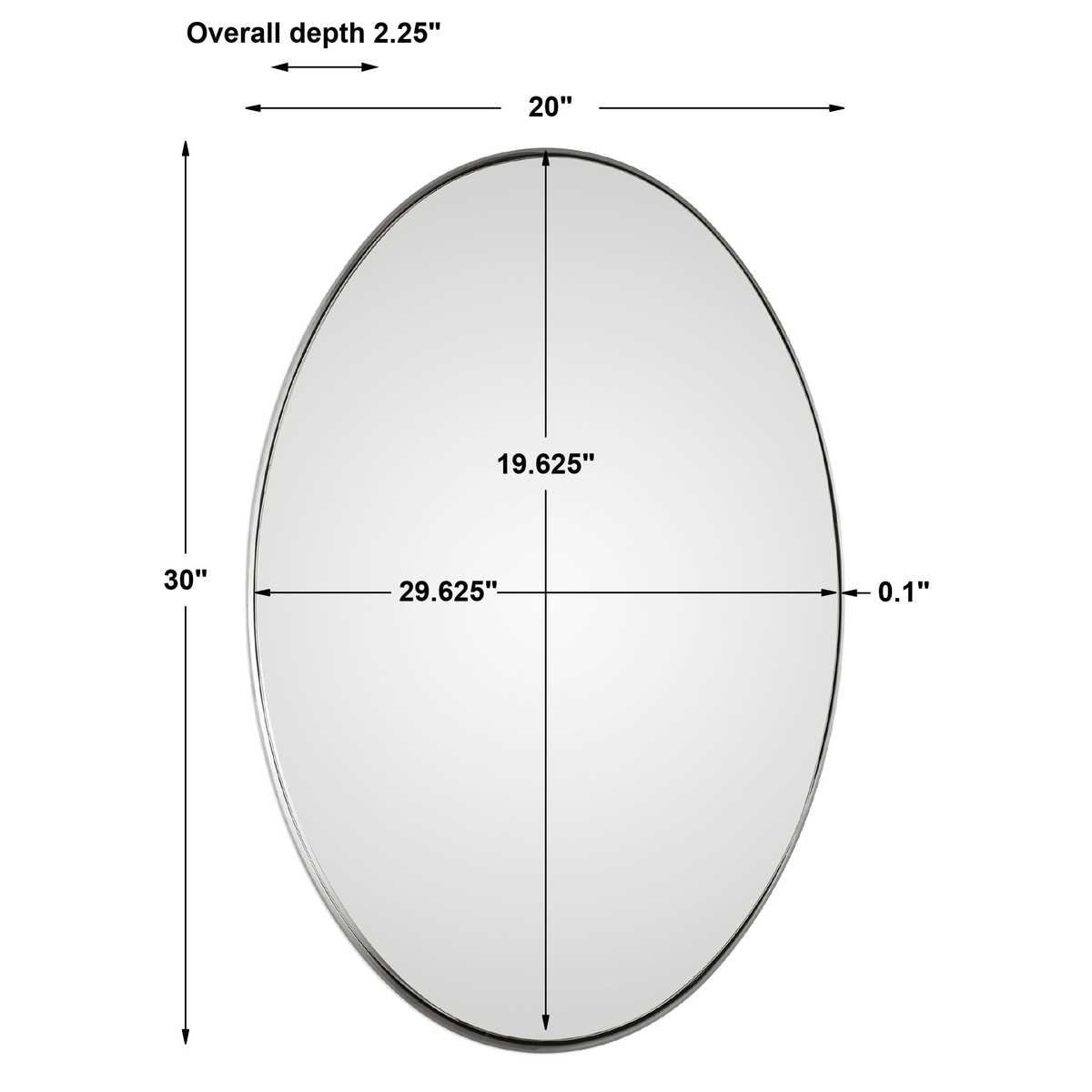 Pursley Oval Mirror, Nickel