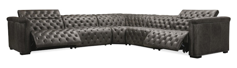 Hooker Furniture Savion Grandier 5 pc Sectional w/2 PWR Recline PWR Headrest SS434-G5PS-096