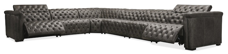 Hooker Furniture Savion Grandier 6 pc Sectional w/3 PWR Recline PWR Headrest SS434-G6PS-096