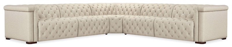 Hooker Furniture Savion Deux 5 Seat Sectional with Four Power Recliners and Six Power Headrests SS435-5PC4-414