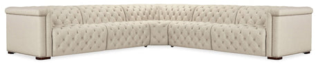 Hooker Furniture Savion Deux 5 Seat Sectional with Four Power Recliners and Six Power Headrests SS435-5PC4-414