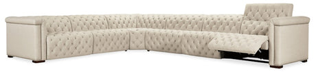 Hooker Furniture Savion Deux 6 Seat Sectional with Three Power Recliners and Seven Power Headrests SS435-6PC3-414
