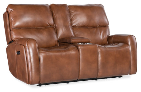 Hooker Furniture Crosby Zero Gravity Power Console Loveseat with Power Headrest and Lumbar SS741-PHZL2C-080