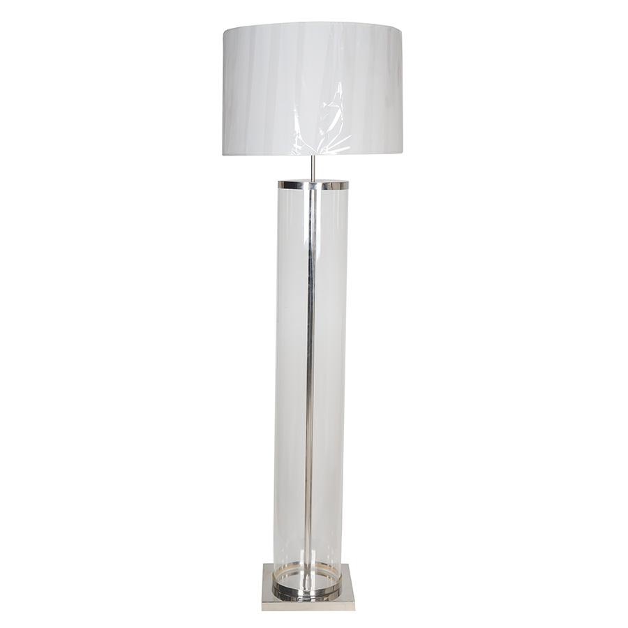 7747-105L1NI LT760602 Floor Lamp w/Nickel Finish & Shade (12" Base/9" Body) (73Hx23D)