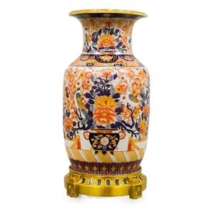 7113-4096-18IM PC730701 Hand-Painted Porcelain Vase with Imari Design (21H X 10Dia)