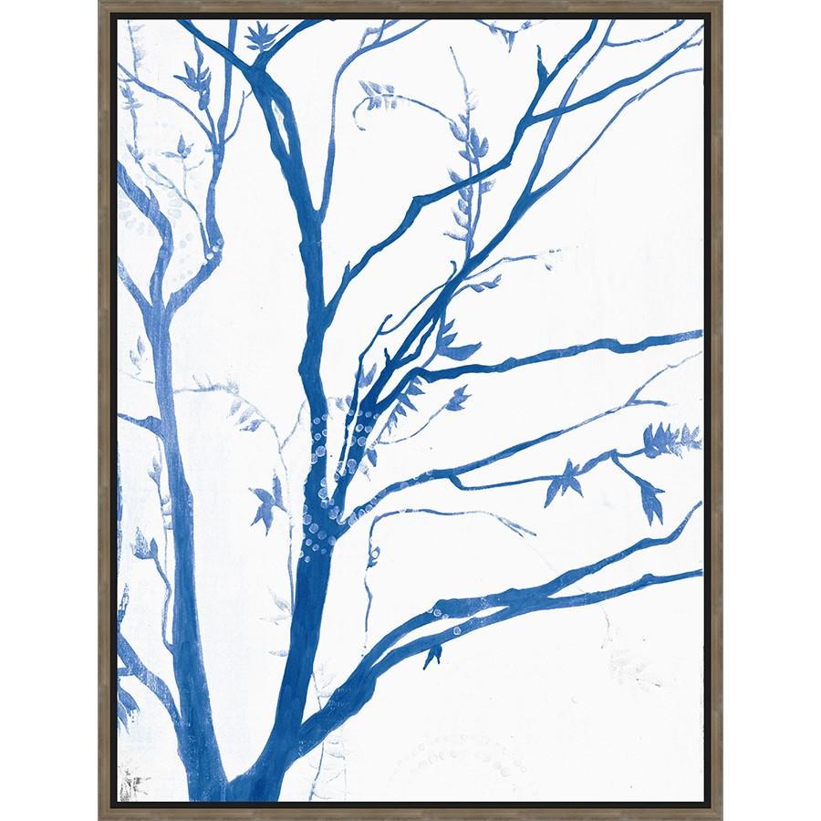 FG3038C01 Giclée on Matte Canvas, framed Floating in a Contemporary Silver Floater Frame #7662. This frame has a 2in profile in black. Finished Size: W 32.00 in x H 42.00 in