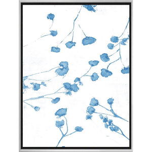 FG3070C01 Giclée on Matte Canvas, framed Floating in a Contemporary Silver Floater Frame #7662. This frame has a 2in profile in black. Finished Size: W 32.00 in x H 42.00 in