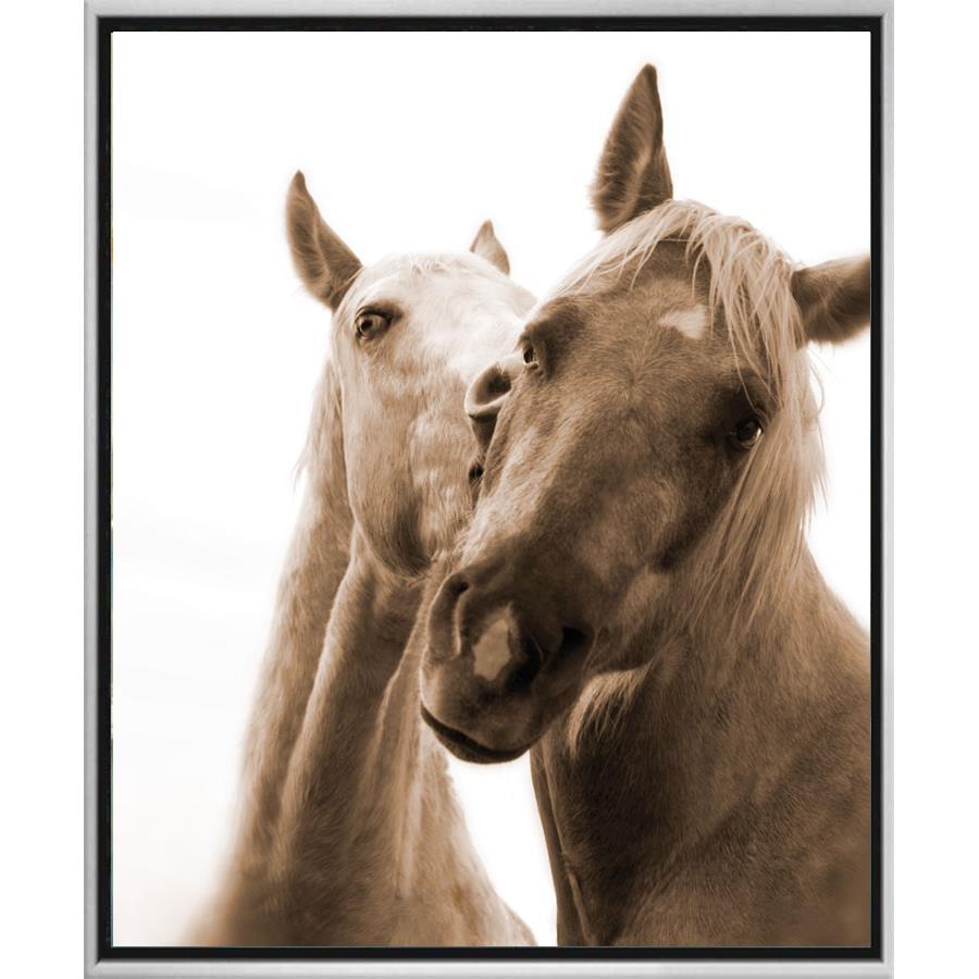 FG3077C01 Giclée on Matte Canvas, framed Floating in a Contemporary Silver Floater Frame #7662. This frame has a 2in profile in black. Finished Size: W 50.00 in x H 60.00 in