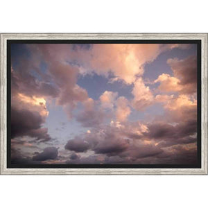 FG3144C01 Giclée on Matte Canvas, framed Floating in a Contemporary Silver Floater Frame #7662. This frame has a 2in profile in black. Finished Size: W 20.00 in x H 14.00 in