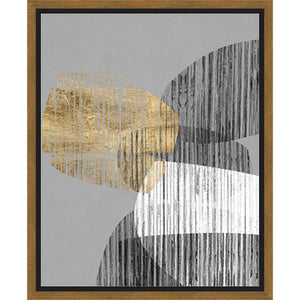 FG4084C01 Giclée on Matte Canvas, framed Floating in a Contemporary Gold Floater Frame #7663. This frame has a 2in profile in black. Finished Size: W 18.00 in x H 22.00 in