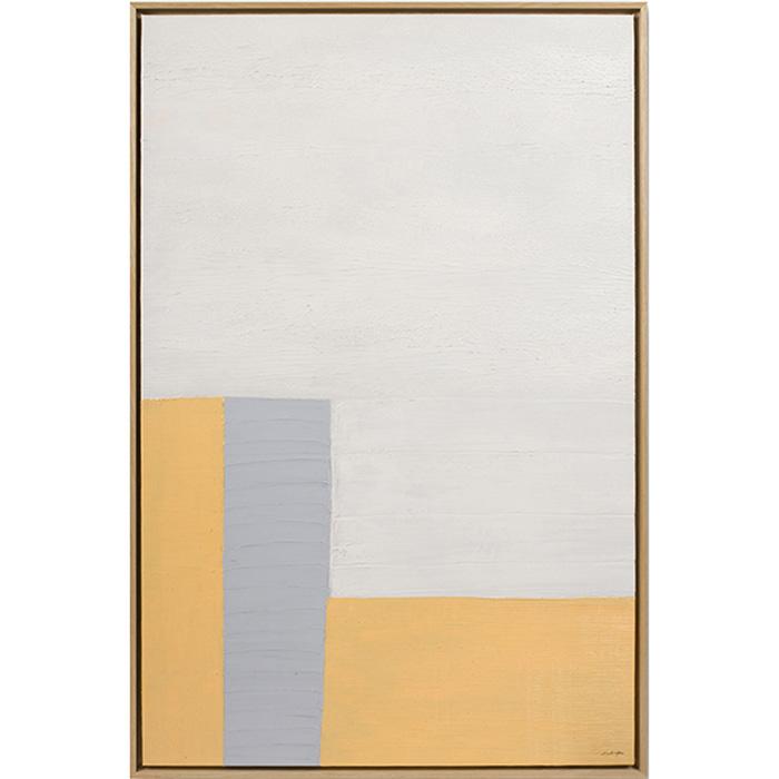 FH6012C01 Hand-Painted Original Oil on Matte Canvas, framed Floating in a Contemporary Gold Floater Frame #7663. This frame has a 2in profile in black.
Texturized Finished Size: W 26.00 in x H 38.00 in