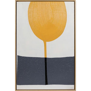 FH6012C05 Hand-Painted Original Oil on Matte Canvas, framed Floating in a Contemporary Gold Floater Frame #7663. This frame has a 2in profile in black.
Texturized Finished Size: W 26.00 in x H 38.00 in