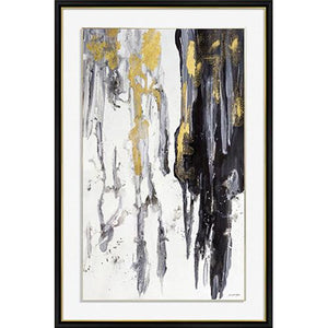 FH6015C02 Hand-Painted Original Oil on Matte Canvas, framed in a Contemporary Black Frame #7601. This frame has a 2in matching profile.
Embellished with Gold Foil Finished Size: W 32.00 in x H 50.00 in