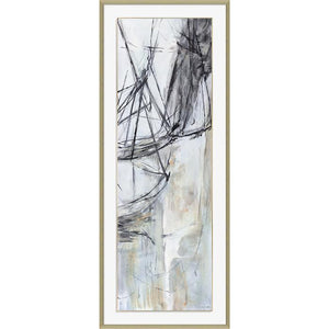 FH6016C01 Hand-Painted Original Oil on Matte Canvas, framed Floating in a Contemporary Silver Floater Frame #7662. This frame has a 2in profile in black.
Texturized Finished Size: W 32.00 in x H 82.00 in