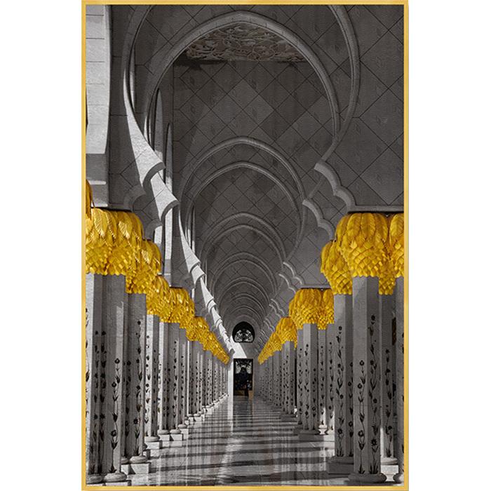 FG6030C02 Giclée on Silk, framed in a Contemporary Gold Frame #10621. This frame has a 1.875in profile in brown. Finished Size: W 32.00 in x H 50.00 in