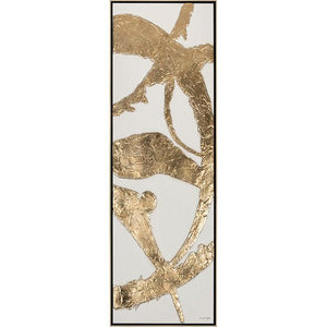 FG6034C01 Giclée on Board, framed Floating in a Contemporary Gold Floater Frame #7663. This frame has a 2in profile in black.
Embellished with Gold Foil Finished Size: W 22.00 in x H 62.00 in