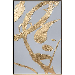 FG6035C01 Giclée on Board, framed Floating in a Contemporary Gold Floater Frame #7663. This frame has a 2in profile in black.
Embellished with Gold Foil Finished Size: W 32.00 in x H 50.00 in