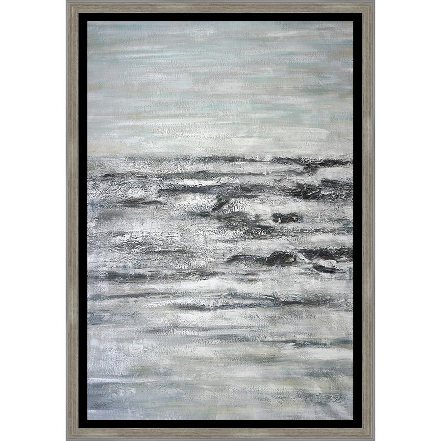 FH7030C01 Hand-Painted Original Oil on Matte Canvas, framed in a Contemporary Silver Frame #10105. This frame has a black 2.125in profile.
Embellished with Gold Foil and Texturized Finished Size: W 49.00 in x H 73.00 in