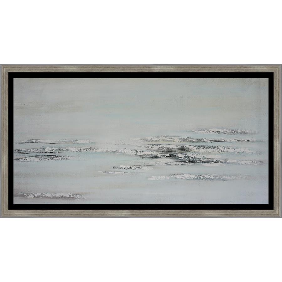 FH7032C01 Hand-Painted Original Oil on Matte Canvas, framed in a Contemporary Silver Frame #10105. This frame has a black 2.125in profile.
Embellished with Silver Foil and Texturized Finished Size: W 65.00 in x H 33.00 in