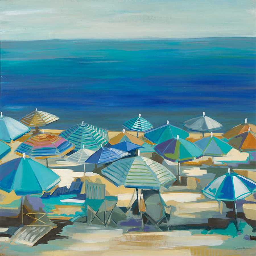 BEACH BLANKET BINGO by Liz Jardine, Item#CG001064C, Matte Canvas, Art, Giclée on Canvas, Square, Large