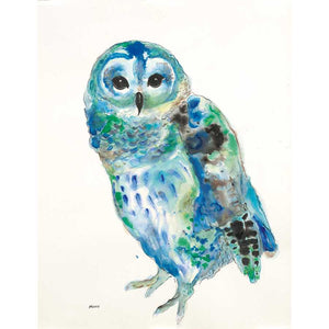 BLUE OWL by Patti Mann, Item#CG001189C, Matte Canvas, Art, Giclée on Canvas, Vertical, Small