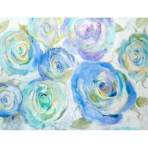 BLUE ROSES by Jill Martin, Item#CG001201C, Matte Canvas, Art, Giclée on Canvas, Horizontal, Large