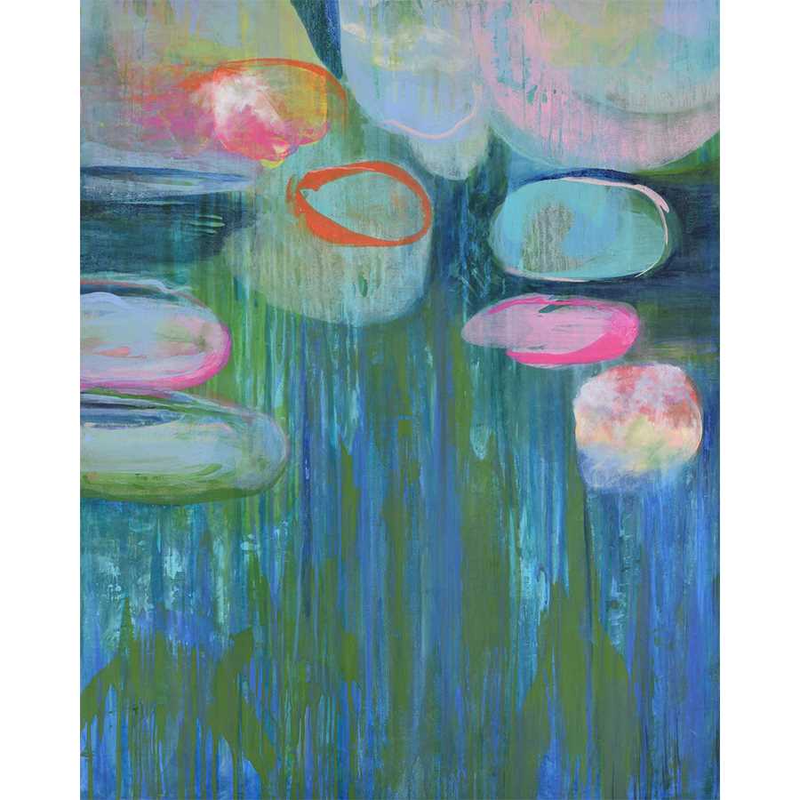 WATER LILIES by Linda Stelling, Item#CG001246C, Matte Canvas, Art, Giclée on Canvas, Vertical, Large