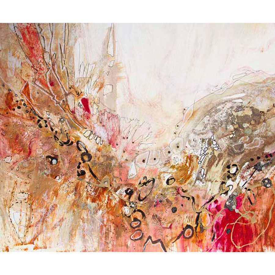 RED, WHITE & GOLD II by Jennifer Gardner , Item#CG001500C, Matte Canvas, Art, Giclée on Canvas, Horizontal, Small