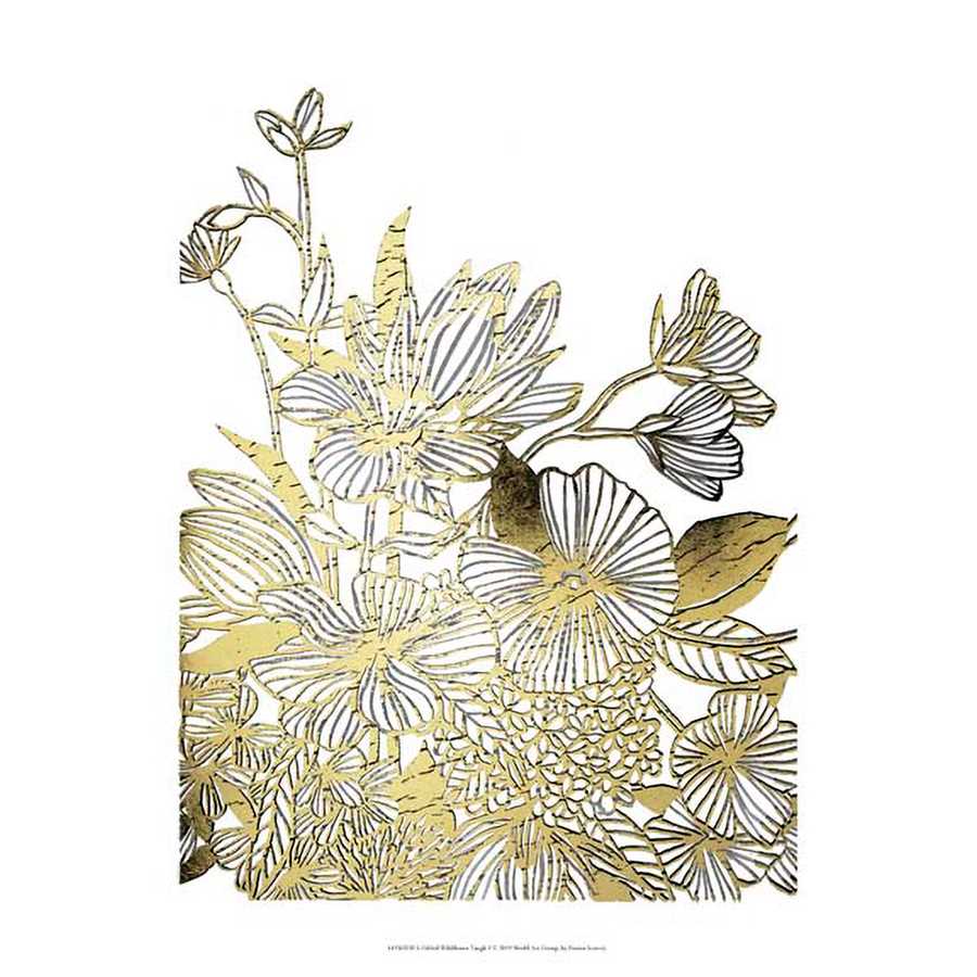 GILDED WILDFLOWER TANGLE I by Emma Scarvey , Item#CG001557C, Matte Canvas, Art, Giclée on Canvas, Vertical, Small