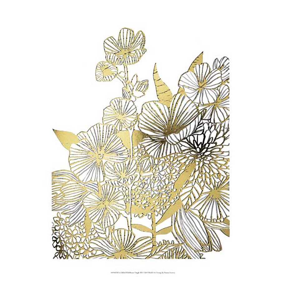 GILDED WILDFLOWER TANGLE III by Emma Scarvey , Item#CG001559C, Matte Canvas, Art, Giclée on Canvas, Vertical, Small