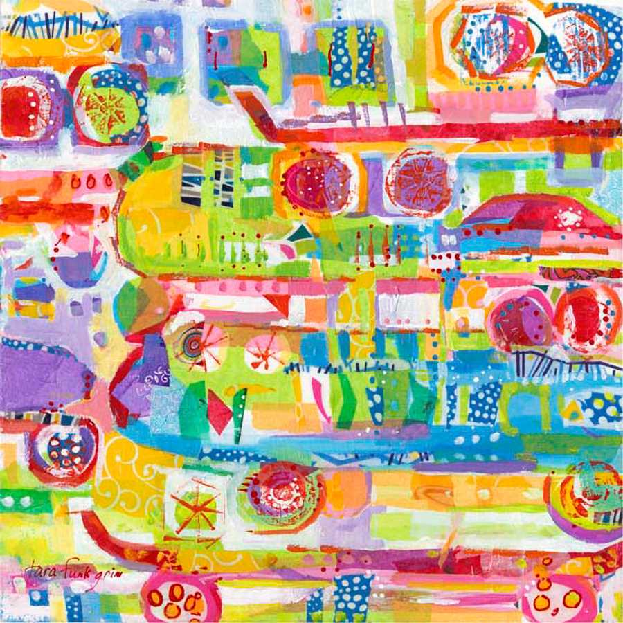 FUNLANDS IV by Tara Funk Grim , Item#CG001642C, Matte Canvas, Art, Giclée on Canvas, Square, Medium
