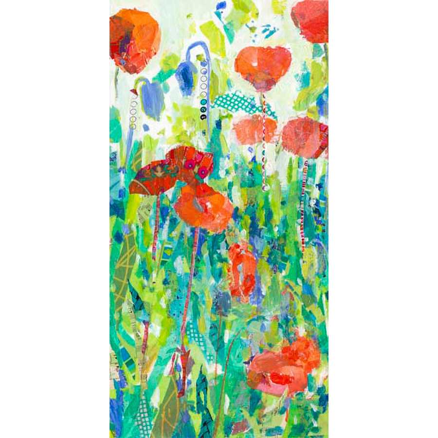 STATELY RED POPPIES I by Tara Funk Grim , Item#CG001649C, Matte Canvas, Art, Giclée on Canvas, Vertical, Small